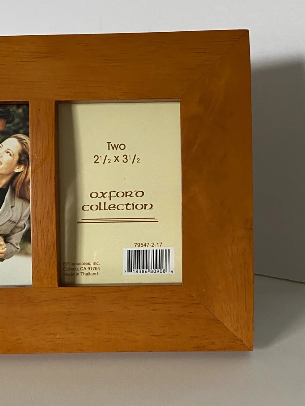 Double Frame Wood Vintage Rounded Corners Two 2.5 X 3.5” Photos Picture
